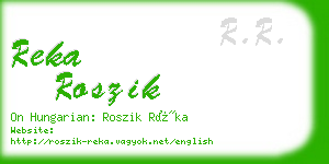 reka roszik business card